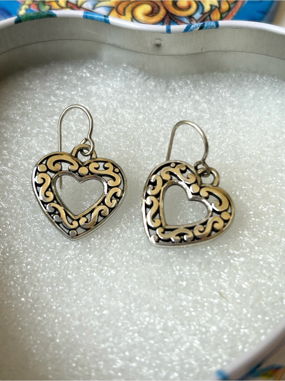 Brighton 925 Silver Heart Drop Earrings - Picture 2 of 5